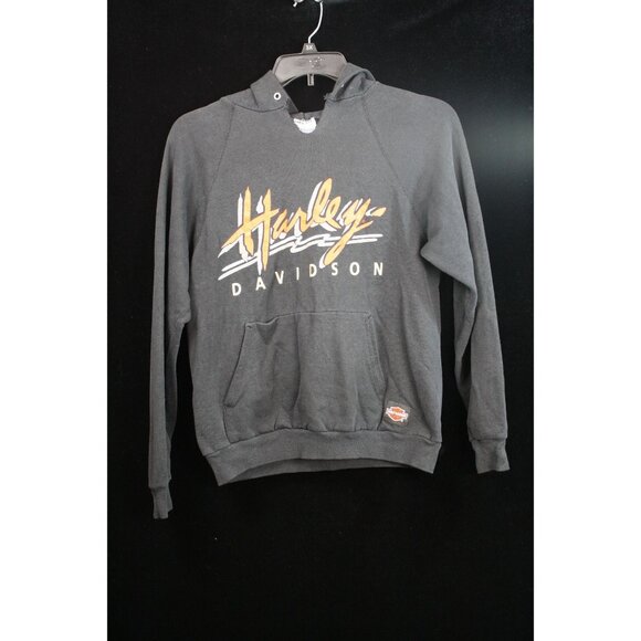 Harley-Davidson Hoodie Men's Large Hanes Black Fargo North Dakota Eagle Graphic - Picture 1 of 7